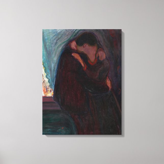 Edvard Munch - Der Kuss Leinwanddruck (Vorderseite)