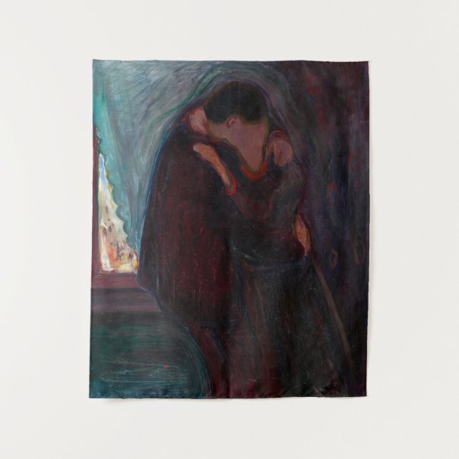 Edvard Munch - Der Kuss Wandteppich (Vorderseite)