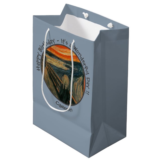 Edvard Munch der Party Items Collection Mittlere Geschenktüte (Vorderseite Schrägansicht)