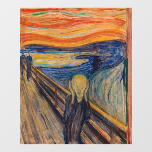 Edvard Munch - Der Schrei 1893 Fensteraufkleber (Blatt)