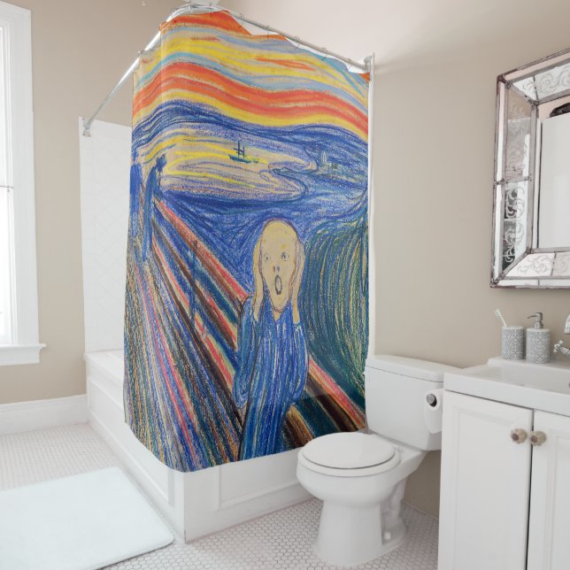 Edvard Munch - Der Schrei 1895 Duschvorhang (Beispiel)