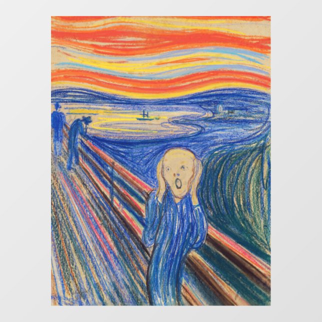 Edvard Munch - Der Schrei 1895 Fensteraufkleber (Blatt)