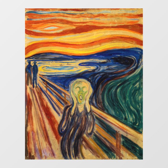 Edvard Munch - Der Schrei 1910 Fensteraufkleber (Blatt)