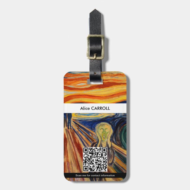 Edvard Munch - Der Schrei 1910 - QR-Code Gepäckanhänger (Vorderseite vertikal)