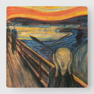 Edvard Munch , "Der Schrei" Quadratische Wanduhr