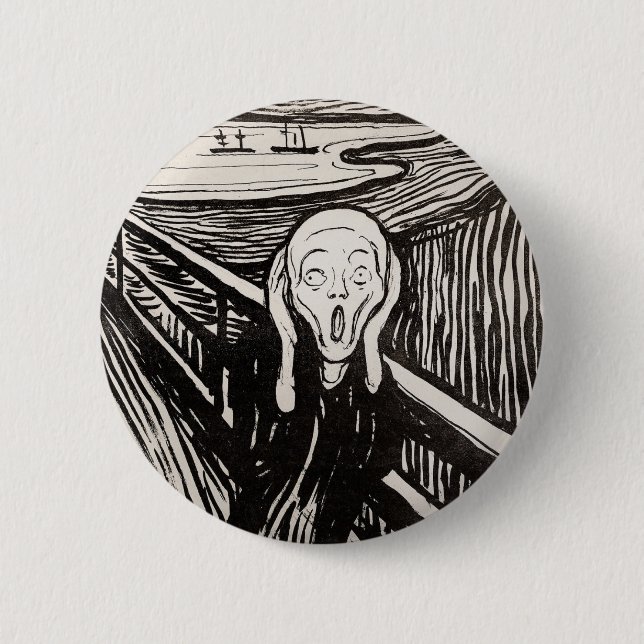 Edvard Munch der Scream Lithograph Print berühmt Button (Vorderseite)