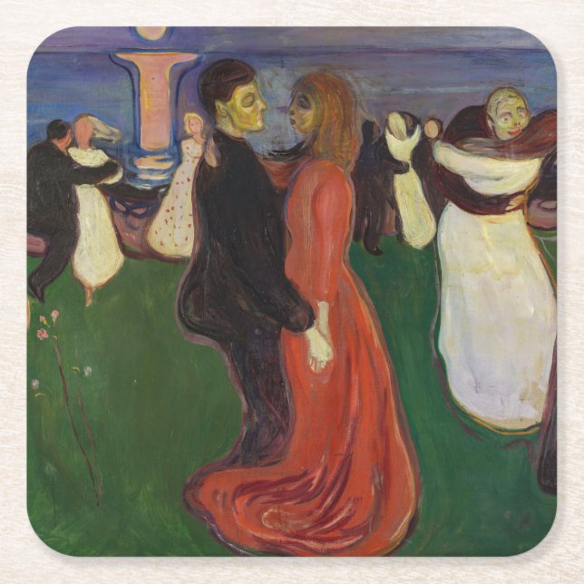 Edvard Munch - Der Tanz des Lebens Rechteckiger Pappuntersetzer (Vorderseite)