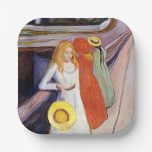 Edvard Munch - Die Mädchen auf der Brücke 1901 Pappteller