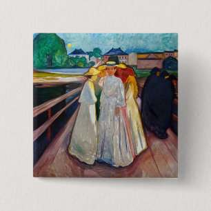 Edvard Munch - Die Mädchen auf der Brücke 1903 Button