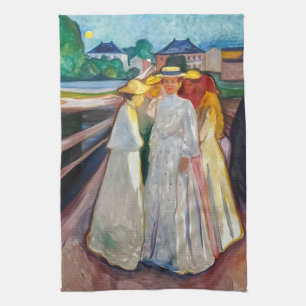 Edvard Munch - Die Mädchen auf der Brücke 1903 Geschirrtuch