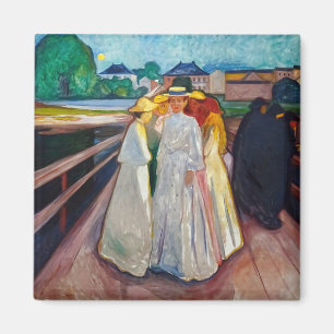 Edvard Munch - Die Mädchen auf der Brücke 1903 Magnet