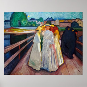Edvard Munch - Die Mädchen auf der Brücke 1903 Poster