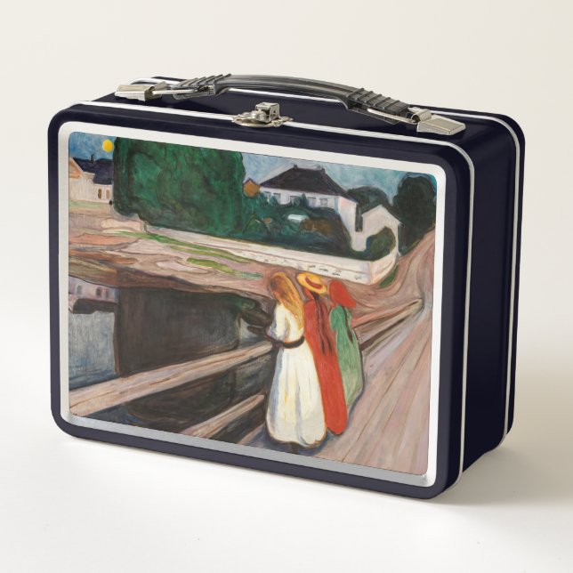 Edvard Munch - Die Mädchen auf der Brücke Metall Brotdose (Vorderseite)