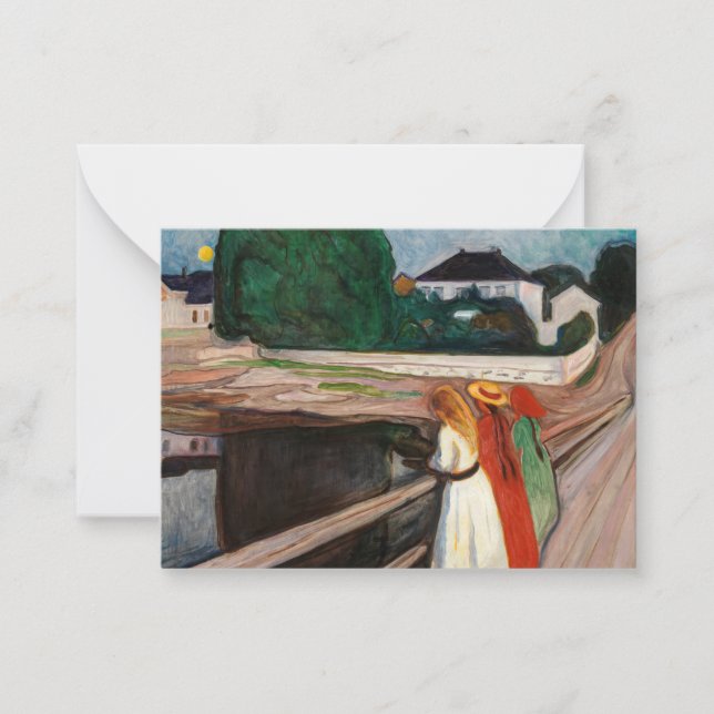 Edvard Munch - Die Mädchen auf der Brücke Mitteilungskarte (Vorderseite)