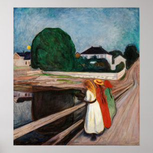 Edvard Munch - Die Mädchen auf der Brücke Poster