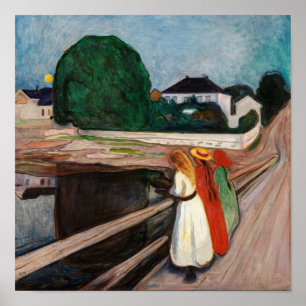Edvard Munch - Die Mädchen auf der Brücke Poster