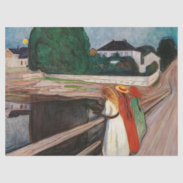 Edvard Munch - Die Mädchen auf der Brücke Seidenpapier (Vorderseite)