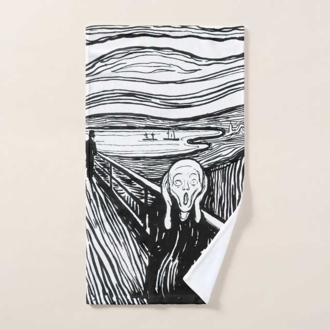 Edvard Munch - Die schreiende Lithografie Badhandtuch Set (Handtuch)