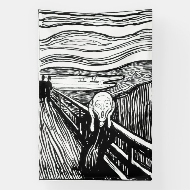 Edvard Munch - Die schreiende Lithografie Banner (Vertikal)