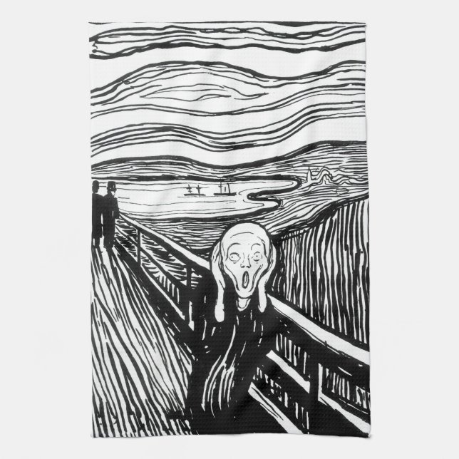 Edvard Munch - Die schreiende Lithografie Geschirrtuch (Vertikal)