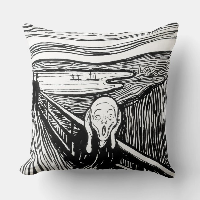 Edvard Munch - Die schreiende Lithografie Kissen (Vorderseite)