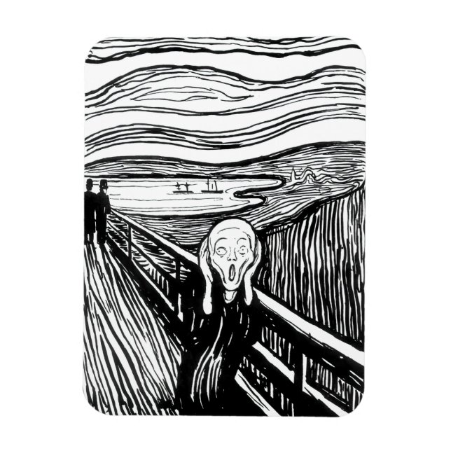 Edvard Munch - Die schreiende Lithografie Magnet (Vertikal)