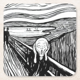 Edvard Munch - Die schreiende Lithografie Rechteckiger Pappuntersetzer