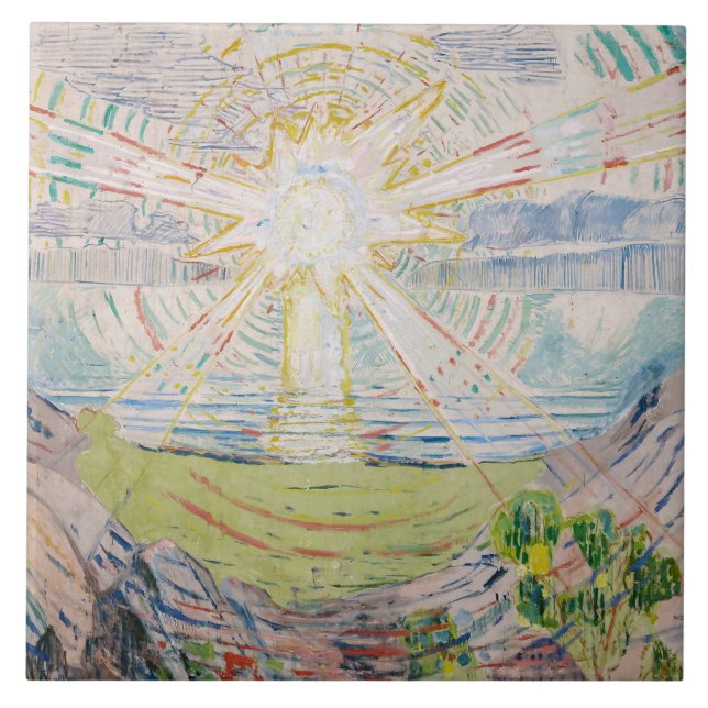 Edvard Munch - Die Sonne Fliese (Vorderseite)