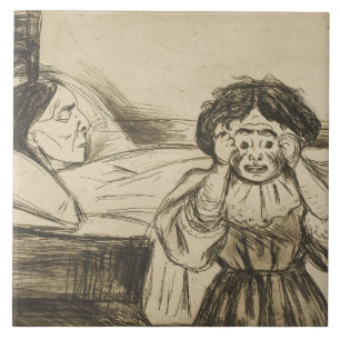 Edvard Munch - Die Tote Mutter und ihr Kind Fliese