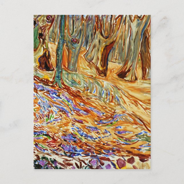 Edvard Munch - Elmwald im Frühjahr Postkarte (Vorderseite)