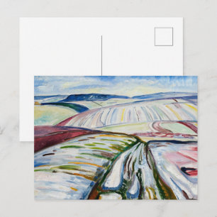 Edvard Munch Field in Snow (1907) Berühmte Malerei Postkarte