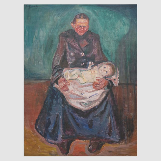 Edvard Munch - Frau mit kranken Kindern, Erbschaft Seidenpapier (Von Creator hochgeladen)