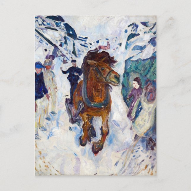 Edvard Munch Galloping Pferd Postkarte (Vorderseite)