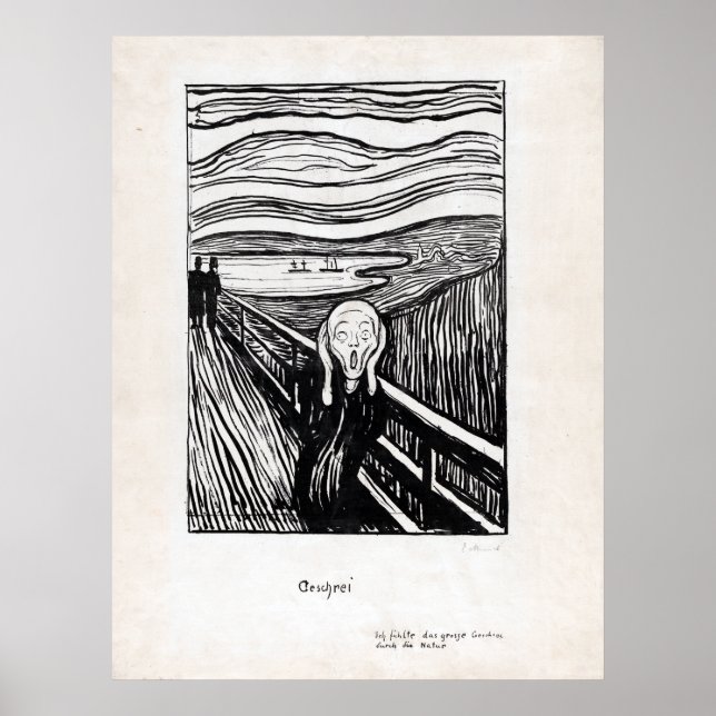 Edvard Munch illustriert den Schrei Poster (Vorne)