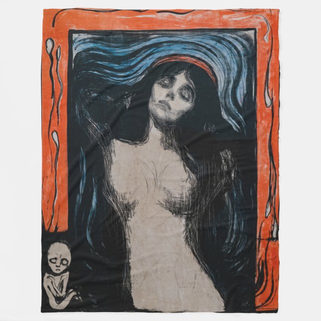 Edvard Munch - Madonna Lithografie Fleecedecke (Vorderseite)