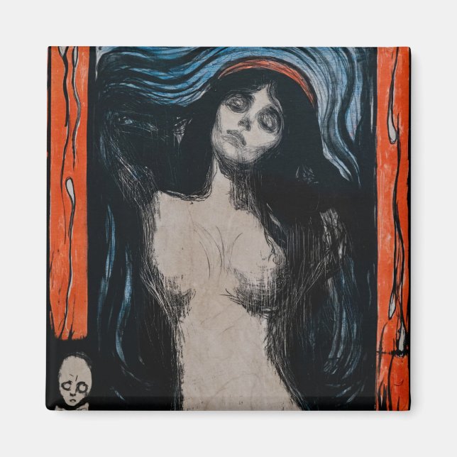 Edvard Munch - Madonna Lithografie Magnet (Vorne)