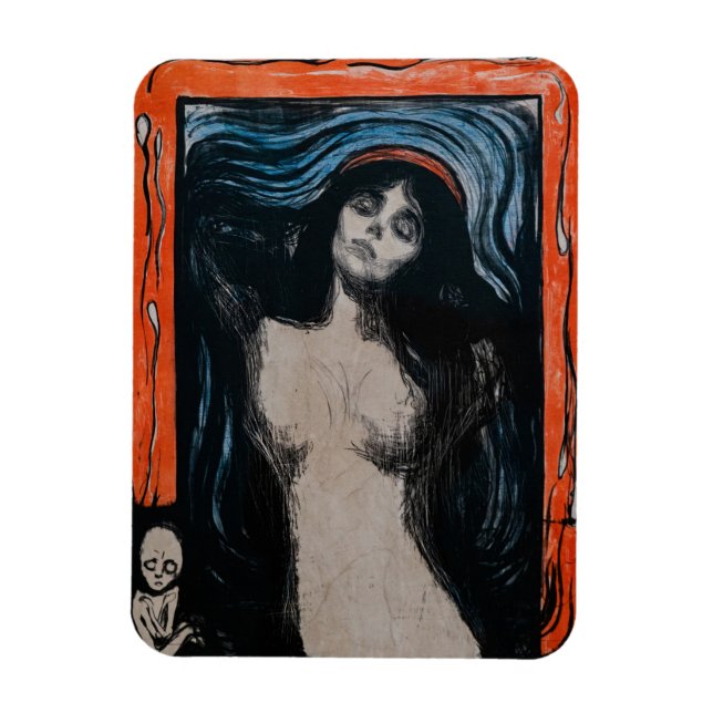 Edvard Munch - Madonna Lithografie Magnet (Vertikal)