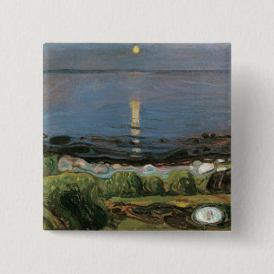 Edvard Munch Malerei, Sommernacht am Strand Button
