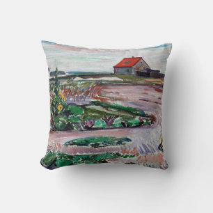 Edvard Munch - Meeresküste. Landschaft bei Lübeck Kissen