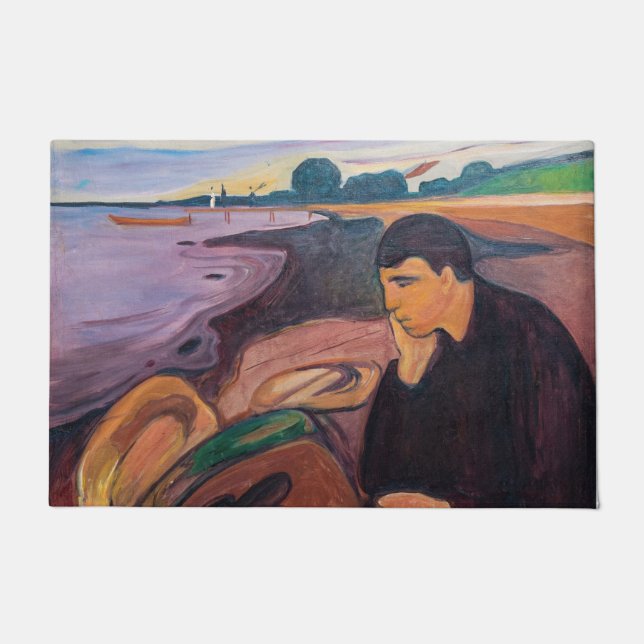 Edvard Munch - Melancholy 1894 Fußmatte (Vorderseite)