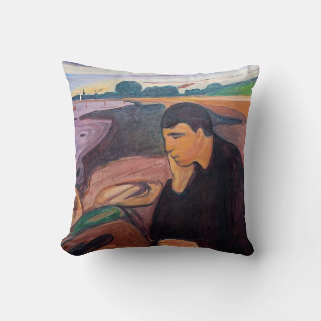 Edvard Munch - Melancholy 1894 Kissen (Vorderseite)