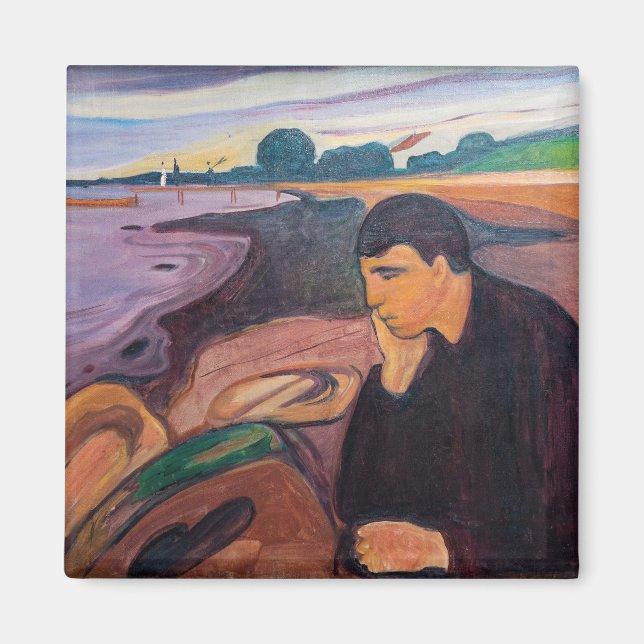 Edvard Munch - Melancholy 1894 Magnet (Vorne)