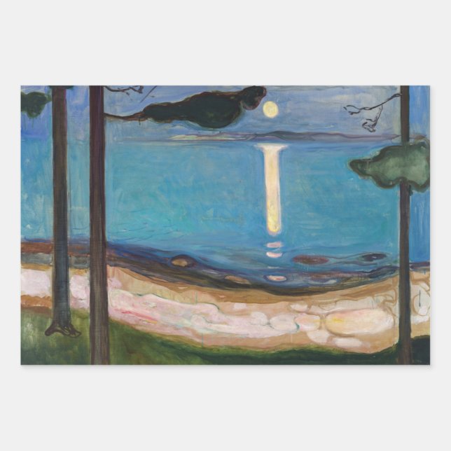 Edvard Munch - Mondlicht Geschenkpapier Set (Vorderseite)