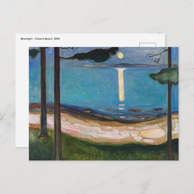 Edvard Munch - Mondlicht Postkarte (Vorne/Hinten)