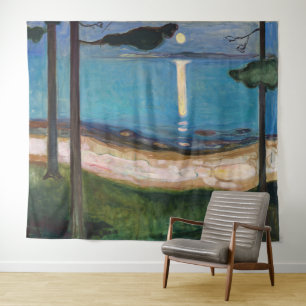 Edvard Munch - Mondlicht Wandteppich
