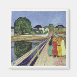 Edvard Munch Painting Girls on the Bridge (c 1902) Magnet