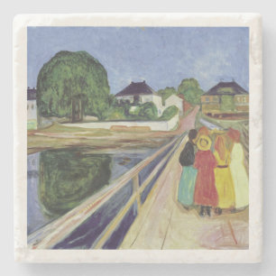 Edvard Munch Painting Girls on the Bridge (c 1902) Steinuntersetzer