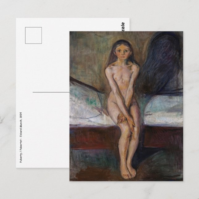 Edvard Munch - Puberty Postkarte (Vorne/Hinten)
