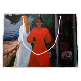 Edvard Munch - rot und weiß Große Geschenktüte