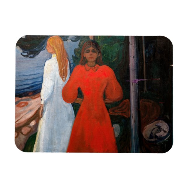 Edvard Munch - rot und weiß Magnet (Horizontal)